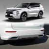 For Mitsubishi Outlander   ABS chrome Rear bumper rear Foglight Lamp decorative frame exhaust pipe air outlet trim