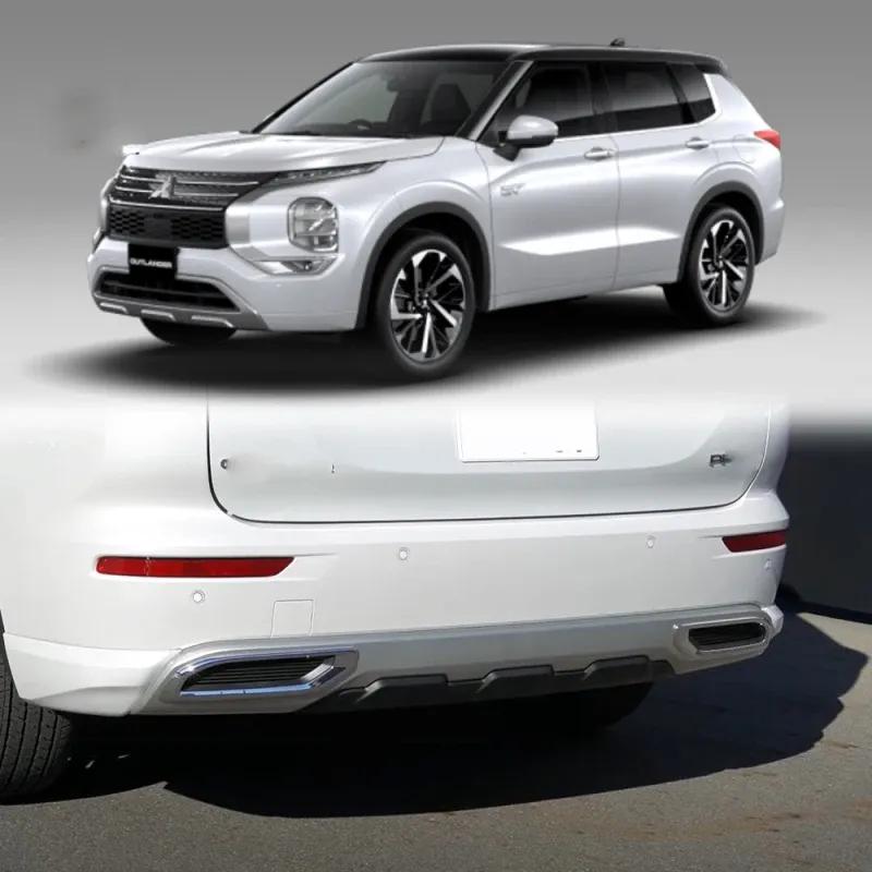 For Mitsubishi Outlander   ABS chrome Rear bumper rear Foglight Lamp decorative frame exhaust pipe air outlet trim