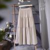 The New Literary Skirt Women's High-waisted Temperament Fairy A-line Three-layer Slim Midi Skirt