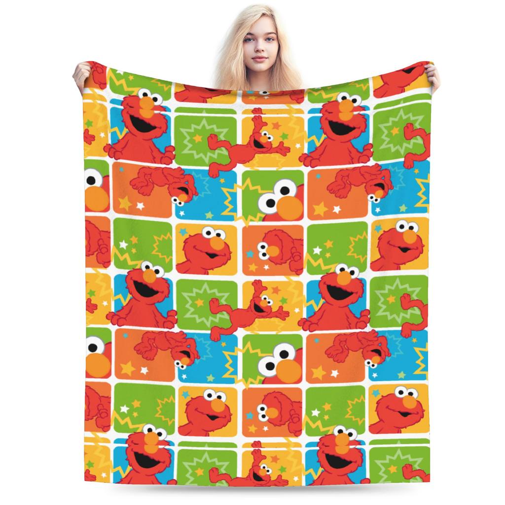 Cookie Monsters Cartoon  Blanket Fleece Decoration Sesame Street SesameStreet Soft Throw Blanket for Sofa Car Plush Thin Quilt