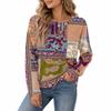 Women's Fashion Button Neck Knit Long Sleeve Casual Top for Everyday Wear