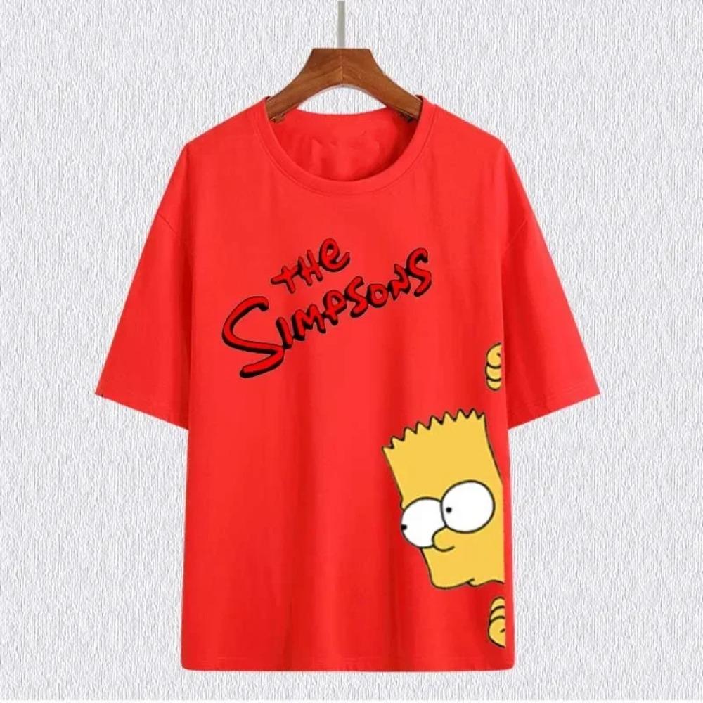 MINISO Die Simpsons Familie Cartoon-Druck Baumwoll-T-Shirts Sommer Kurzarm T-Shirts Cooles Harajuku Streetwear Lässiges Kinder-/Erwachsenen-Oberteil