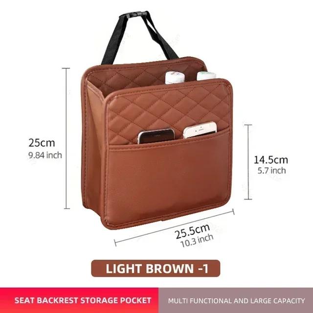 New Car Storage Bag, Storage Box, Car Trash Can, Portable Folding Storage Bag Organized Sleek Leather Car Seat Organizer-Durable