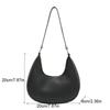 Shoulder Pouch PU Shoulder Bag Solid Color Hobo Bag Elegant Crescent Moon Underarm Bag  Travel
