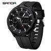 Sanda Men's Multifunctional Waterproof Luminous Watch with Dual Display and Alarm