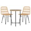3 Piece Outdoor Dining Set Poly Rattan