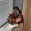 2026 Trendy Large Capacity Elegant Crossbody Tote Handbag - Solid Color, Casual & Fashionable