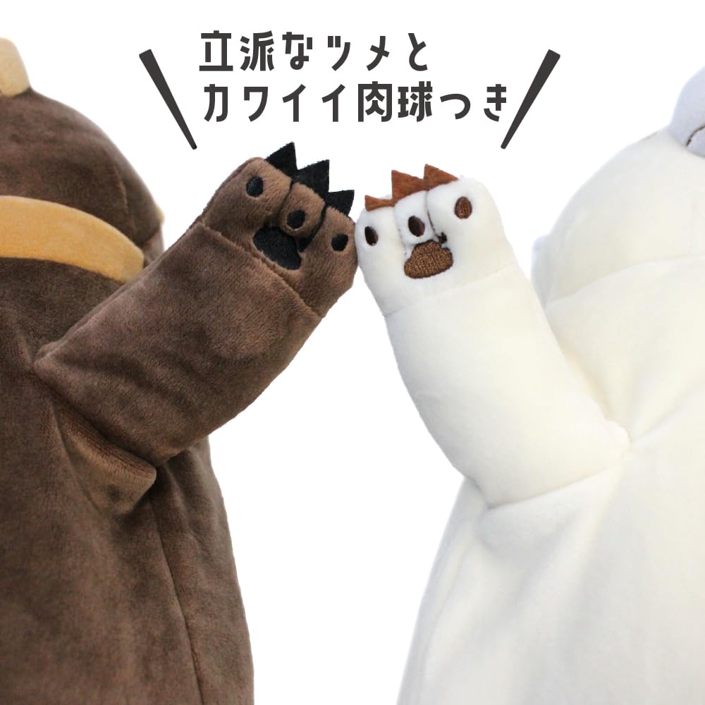 Shinada Global Mochi Series Mochikuma Brown 22 x 22 x 30cm Plush Toy Bear Animal (Large) MOKW-0350B