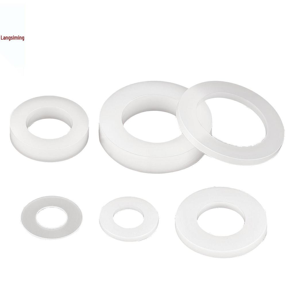 Ultra-Thin Nylon Insulation Flat Washers - White, Oversized, Round (M2-M8)