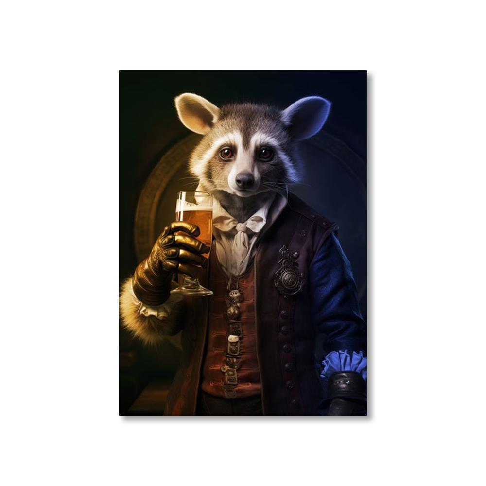 Tierkostüm Gentleman Trinkender Gorilla Löwe Hase Bier Bilder Lustige Bar Wandkunst Leinwandbild Heimdekoration