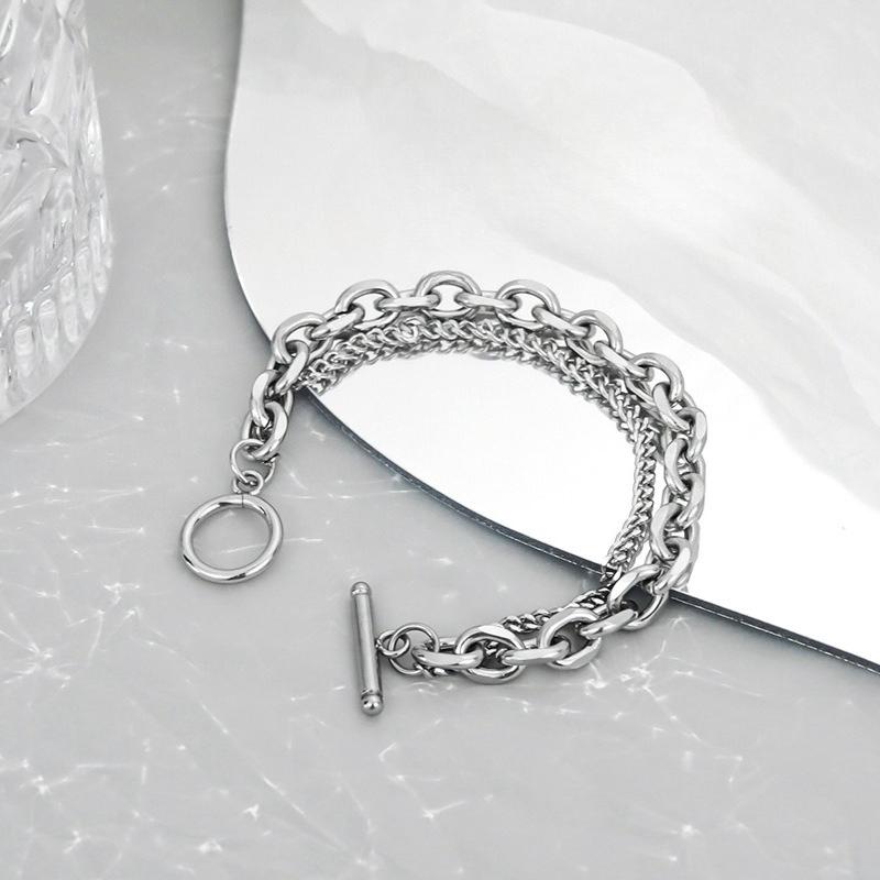 Hand bracelet - A niche design in a minimalist style, suitable for masculine decoration. Simple titanium and steel men's jewelry.