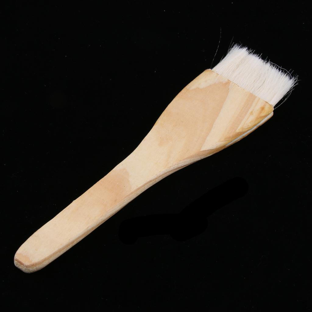 Baking BBQ Wool Brush Wooden Handle cake and bread Barbecue Oil Butter Tool L