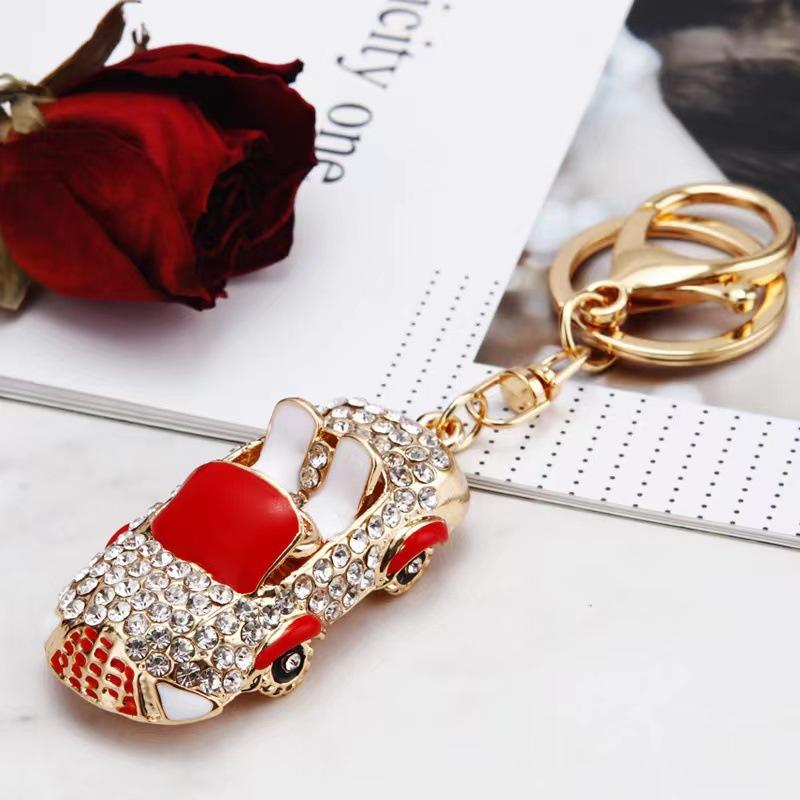 Luxe Steentjes Kristal Hanger Mode Legering Metaal Auto voor Vrouwen Hoge Kwaliteit Sleutel Hanger Model Sleutelhangers Tas Hanger gray