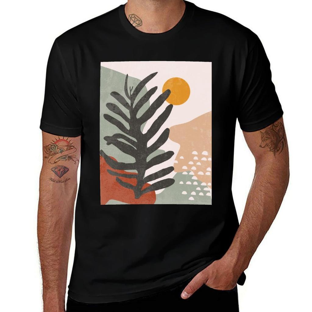 Abstract Tshirt Basic Short Sleeve Cotton Blend Tshirt