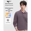 SEPTWOLVES Men's Cotton Blend Long Sleeve Polo Shirt