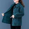 Stylish Faux Lamb Wool Coat for Women Aged 50-60: Warm Particle Velvet Top for Middle-Aged and Elderly Mothers