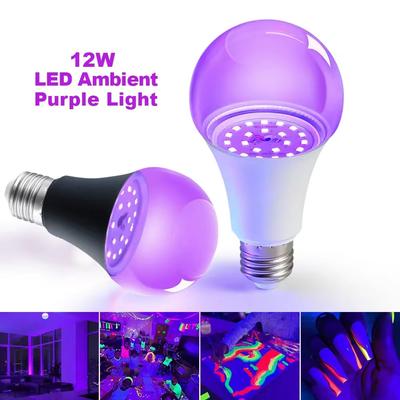 10W Purple Light Bulb AC85-265 Dark Party Supplies Party Lamp Blacklight Bar Fluorescent Decoration E27 UV 395nm Atmosphere Bulb