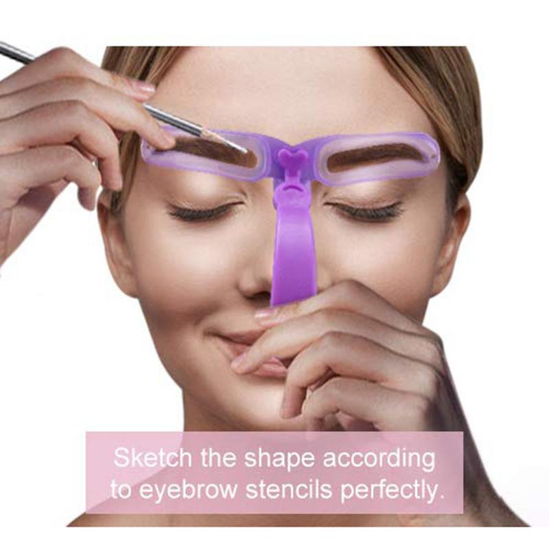 8pcs 8 In 1 Reusable Eyebrow Stencil Beauty Makeup Brow Stamp Template Eyebrows Shape Set Eye Brow Makeup Tools