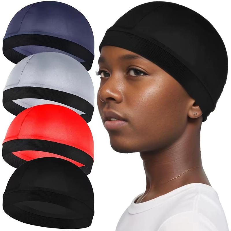 Children's Simulation Silk Wave Hat Versatile Headscarf Hat with Round Head Cover