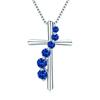 S925 Sterling Silver Women's Necklace Trendy Zircon Cross Pendant Birthday Gift  European American