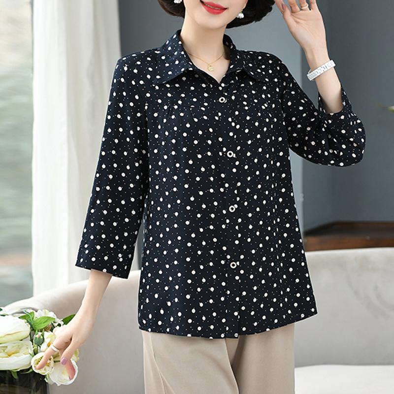 Elegant Women Tops Summer Plus Size Casual Long Sleeve Shirts