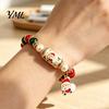 Holiday Gift for Women Christmas Bracelets Women, Beaded Charm Stretch Bracelet with Winter Jewelry Card, Stocking Stuffers, Party Accessory