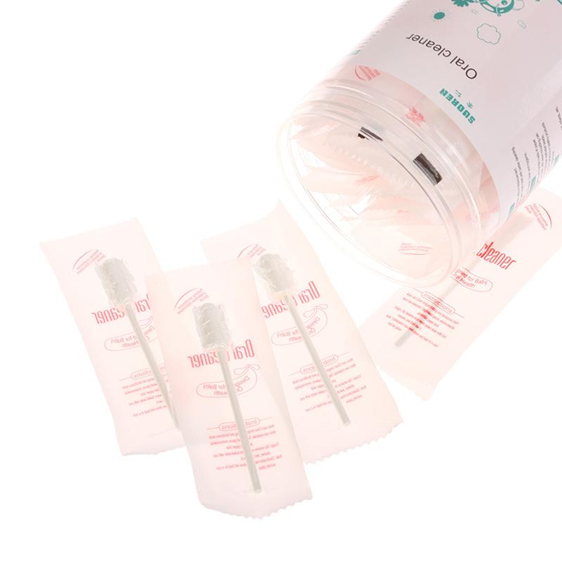 30 Adet/Kutu Bebek Dil Temizleyici Tek Kullanımlık Gazlı Bez Diş Fırçası Kağıt Çubuk Ağız Temizleyici Fırça Yenidoğan Ağız Bakımı Çubuk Diş Bakımı