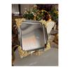 Silver Gold Detailed 18/10 Steel Coffee Presentation Tray 1 Piece