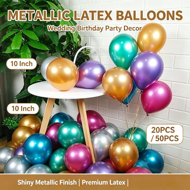 20/50Pcs Versatile Metallic Chrome Silver Grey Balloons High Shine Latex Balloons for All Kinds of Party Supplies