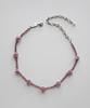 Merrymotive Mute Purple Rose And Crystal Necklace