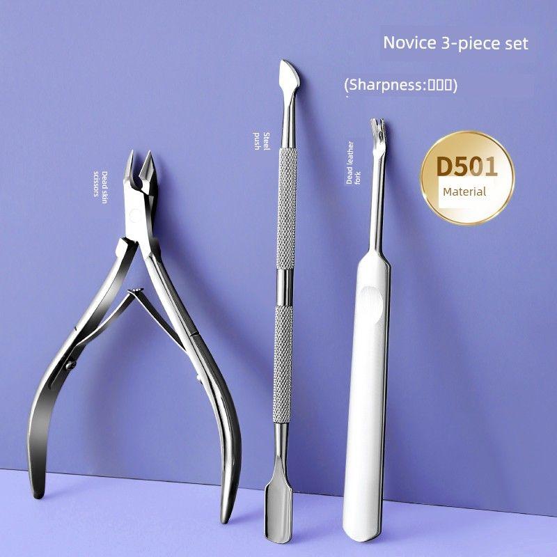 Dedicated Fantastic Net Toe Nail Beauty Tool Set Cuticle Nipper D-501 Silver Novice Three-Piece Set