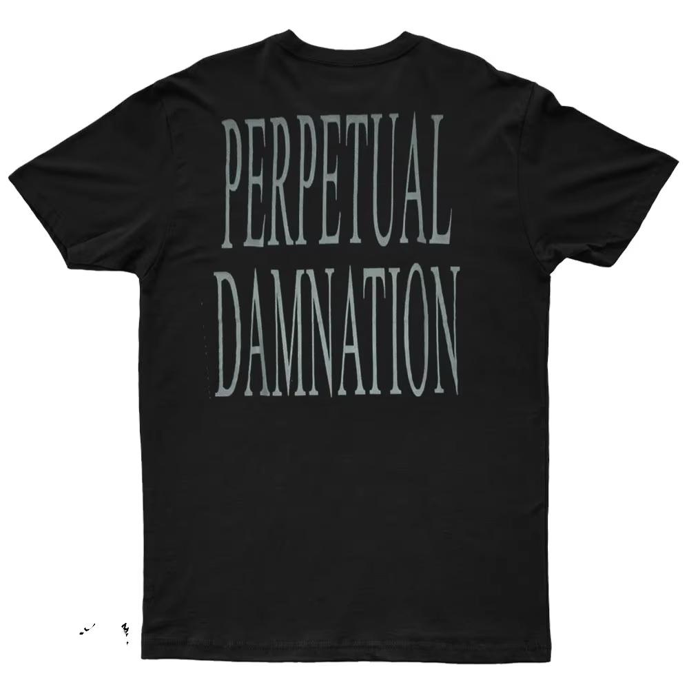2025 New SINISTER - PERPETUAL DAMATION Printed Unisex Street Fashion Trend Short Sleeve Pure Cotton Round Neck