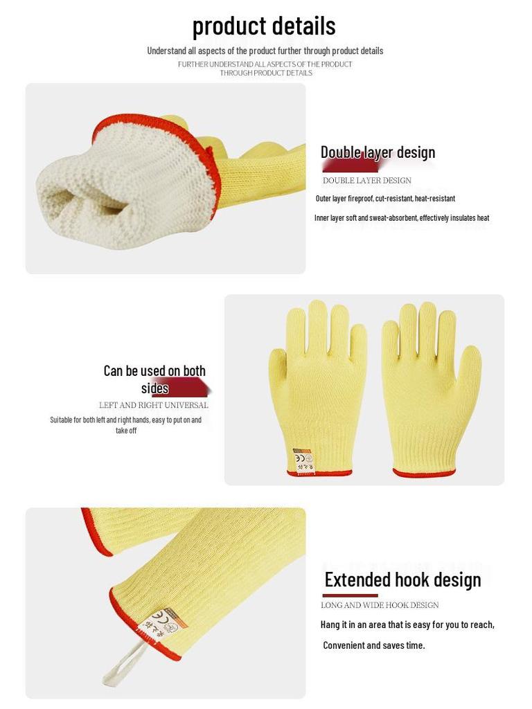 Ohnivzdorné Žáruvzdorné Flexibilní Aramidové Rukavice - Vysoká Teplota a Ochrana proti Řezu
