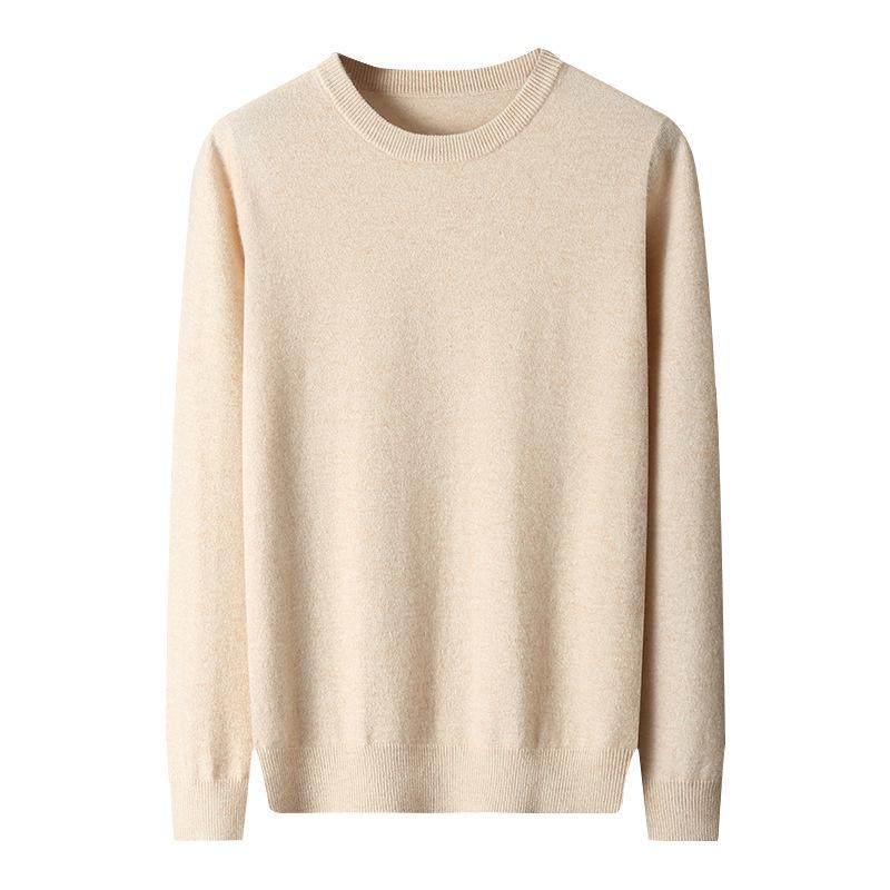 Men's Trendy Wool Round Neck Sweater: Autumn/Winter Collection, Long Sleeve Pullover for Casual Wear