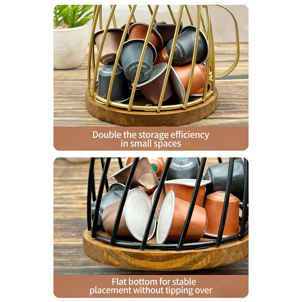 Coffee Capsule Storage Basket Coffee Pod Basket Versatile Large Capacity Coffee Pod Holder Organizer for 35 Coffee Capsules