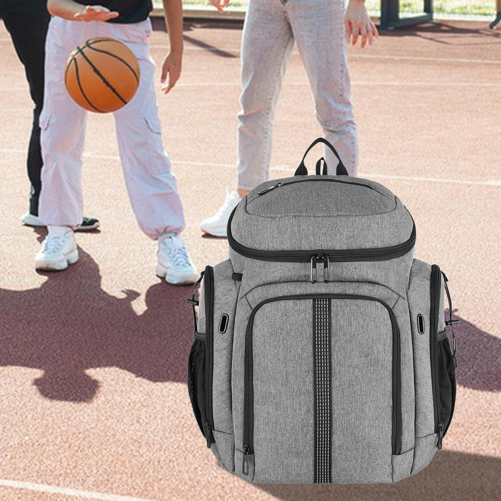 All-in-One Sports Backpack with Separate Compartments for Gear Gray