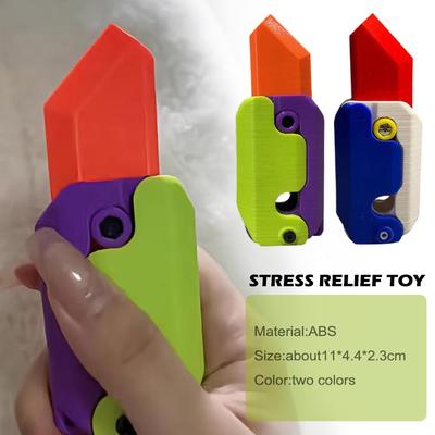 New 3D Gravity Knife Carrot Knife Decompression Push Card Small Toy Stress Relife Toy Mini Model Pendant Decompression Toy Gift