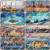 National Tourist City Plaques Metal Plate London Hawaii Venice Retro Metal Tin Signs Wall Decor Garage Car Club Living Room Home
