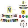 Themed Kids Birthday Party Hanging Flag Banner Decorations Balloon Cake Topper Set