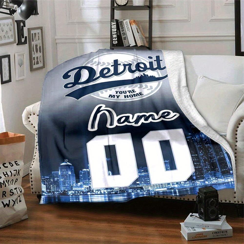 Detroit Baseball Theme Home Blankets Comfortable Soft Lightweight Multiseason Blanket For Picnics Sofas Offices Beds Living Rooms Perfect Gift For