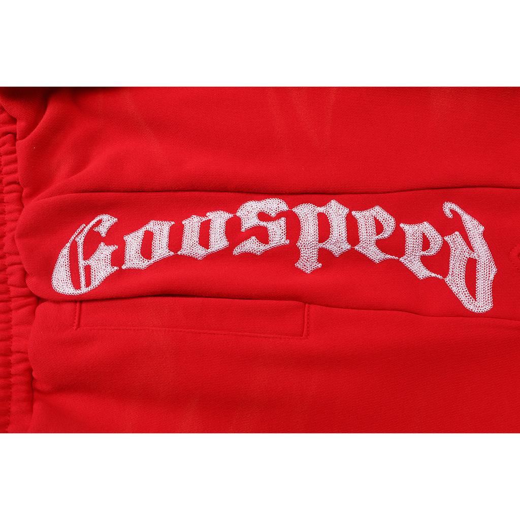 Men's Gothic Embroidered Shorts Washed Vintage Hip Hop Streetwear Loose Sweat Shorts