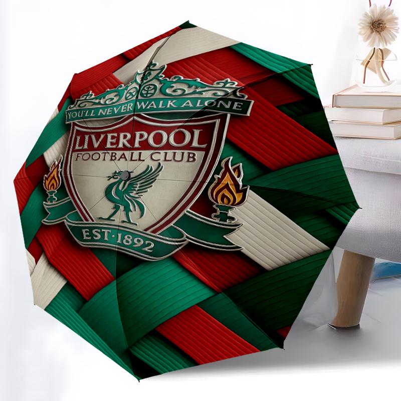 1pz Ombrello Automatico Robusto a 8 Stecche, Ombrello Manchester United Manchester City, Stampato Digitalmente, Ombrello Pieghevole per Uso Esterno in Movimento