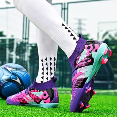 Lila Fußballschuhe für Herren und Damen Professionelle Fußballschuhe Trainingsschuhe für Outdoor-Kunstrasen
