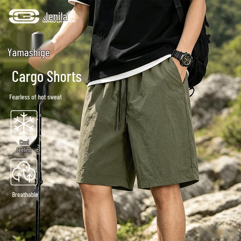GENIOLAMODE Men s Outdoor Cool-Feel Mid-Length Shorts L