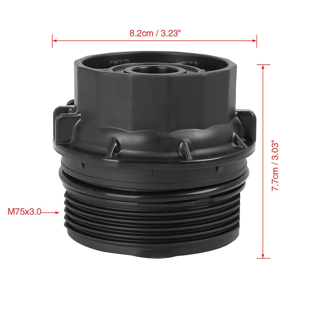 uxcell Engine Filter Housing Cap Cover Car Black for 2008-2012 Toyota Corolla Matrix Sprius Rhino On XD 15620-37010