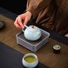 Ru kiln ice flower opening, one pot and two cups of portable ceramic travel tea set, teapot outdoor kung fu tea set