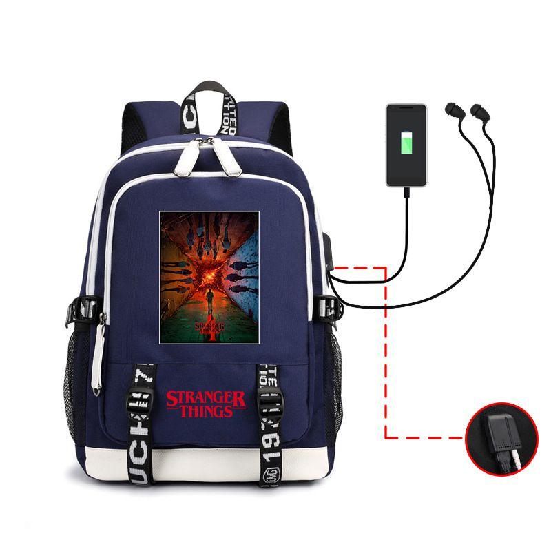 Stranger Things Backpack For Students Lightweight And Durable With Usb Charging