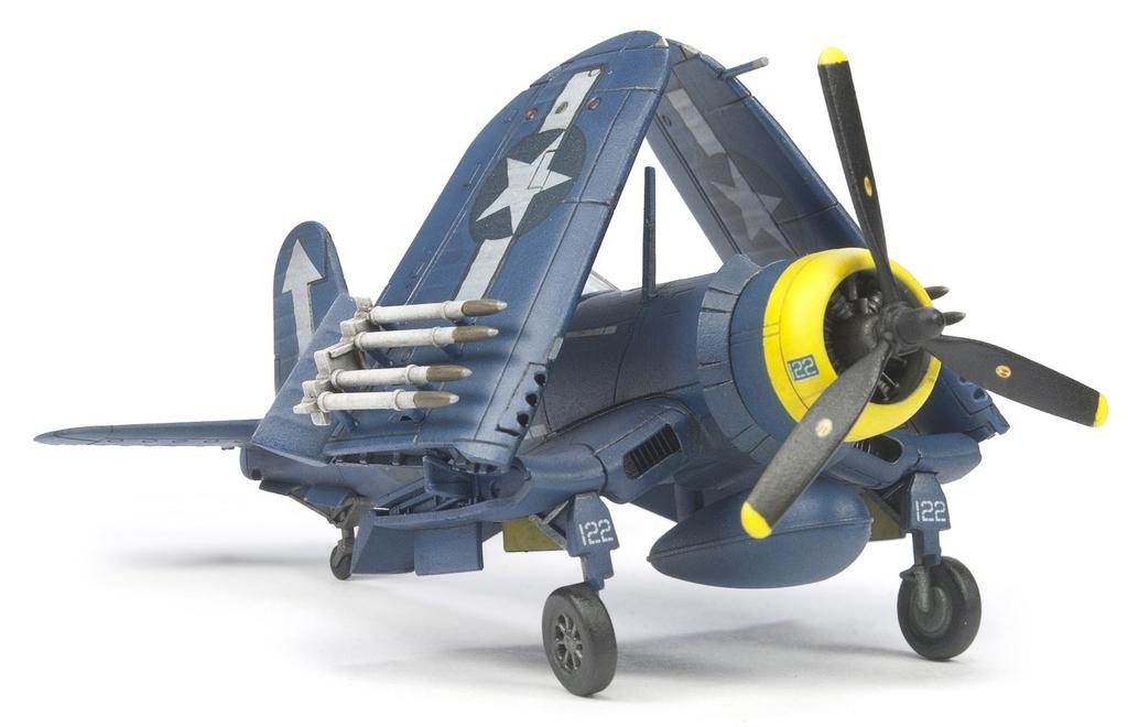 AFV Club Scale Navy Vought F4U Corsair Fighter Folding Set of Plastic Model AR14408 1/144 U.S. Carrier-Based (with Wings), 2, Kit,
