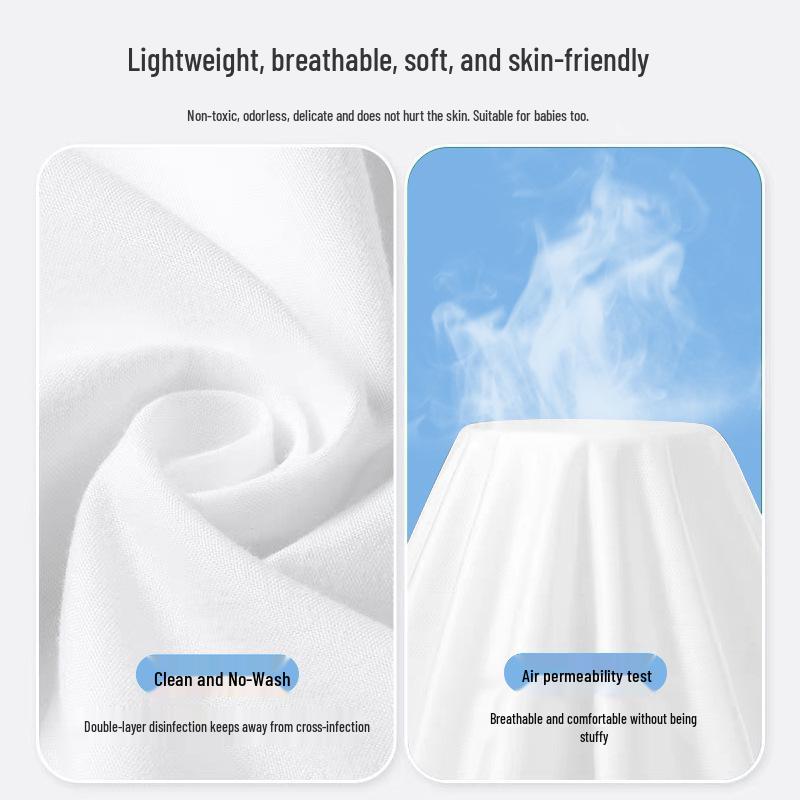 Portable Four-Piece Travel Set: Disposable Duvet Cover, Bed Sheet, Pillowcase, Bath Towel - Thickened and Enlarged for Hotels.