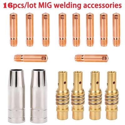 16Pcs Mig Welding Nozzles Torch Welding Head Bracket Contact 15AK